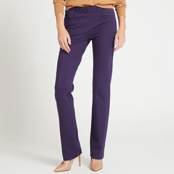 Betabrand | Pants & Jumpsuits | Betabrand Straightleg Dress Pant Yoga Pants  In Moondrop Purple Sz Mp Euc | Poshmark